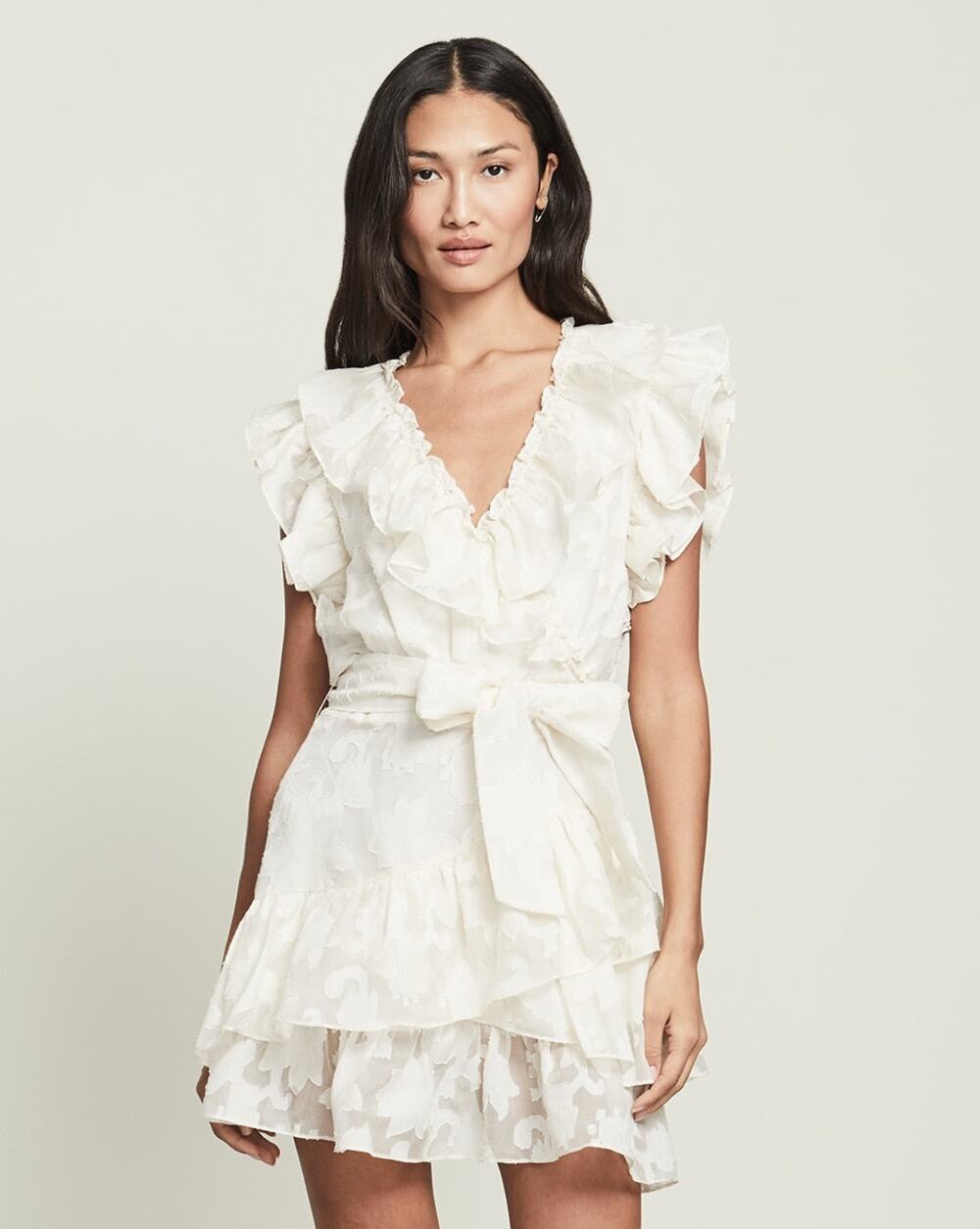 NWT Veronica Beard Mahita Silk Blend Ruffled Mini Flutter Sleeve Dress Size 2